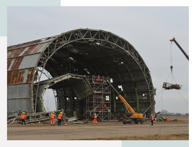 Демонтаж ангаров в Климовске